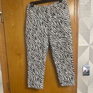 Charter Club Black and White Zebra Print Chinos